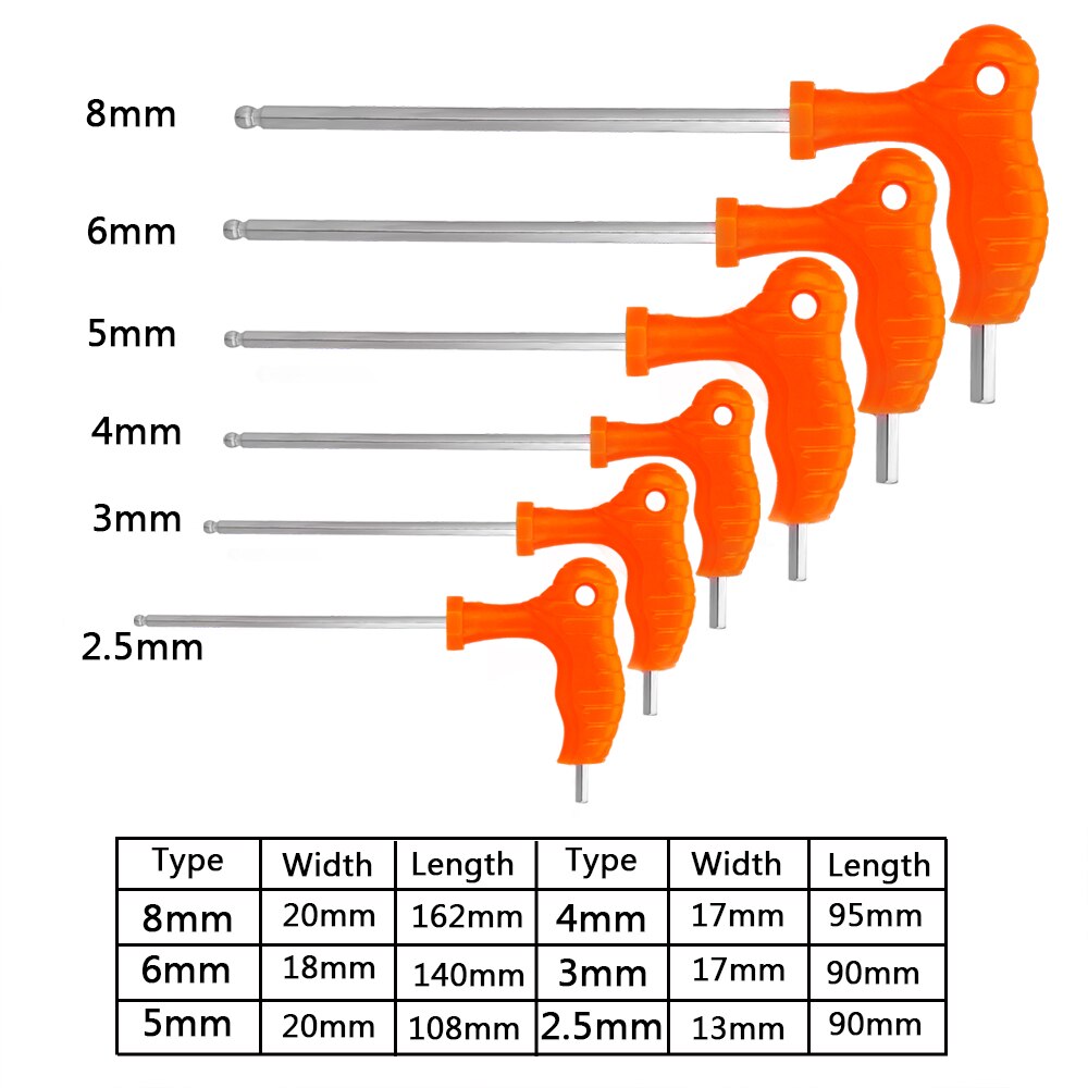 2.5/3/4/5/6/8mm litteäpäinen kuusioavain kuusiokoloavain käsityökalu yleiskäyttöinen pikasovitin korkeahiilisestä teräksestä sisäpuolinen kuusioavain