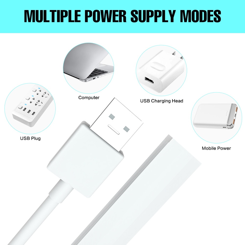 USB 5V Germicidal UV Light Tube Led Disinfection Ultraviolet Lamp 20/30/40/50CM Smart Switch UVC Ozone Lights Hand Sweep Sensor