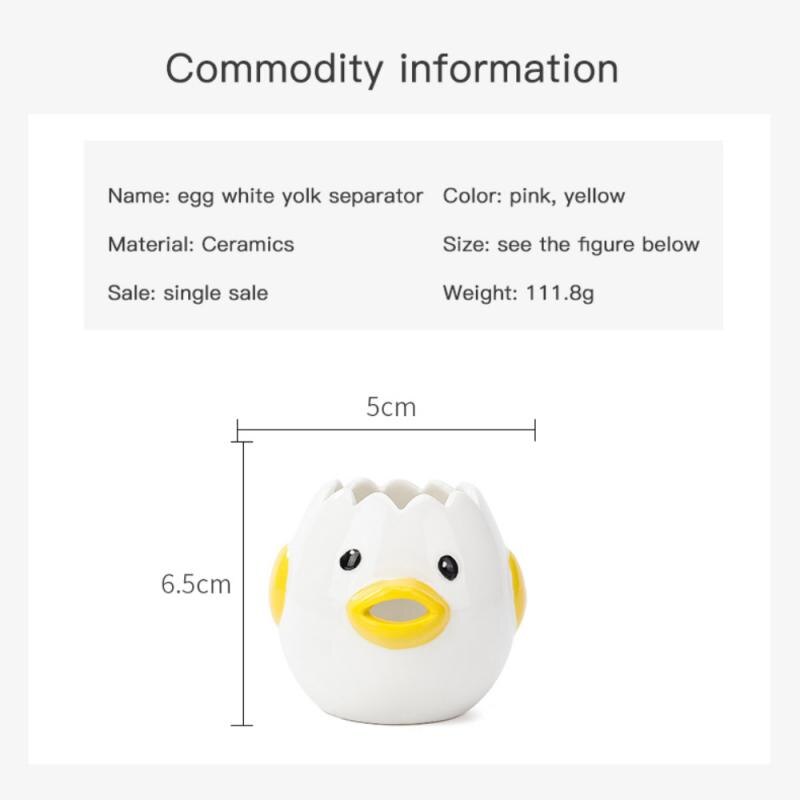 Egg White Separator Kitchen Cooking Tools Ceramic Cartoon Chick Egg Yolk Filtration Tools Easy Clean Kitchen Gadgets