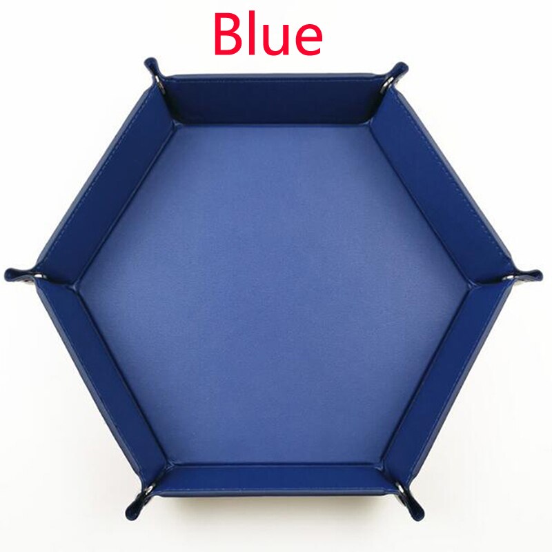 8 Kleuren Pu Leer Folding Hexagon Dobbelstenen Dienblad Paars Dobbelstenen Doos Voor Rpg Dnd Games Dobbelstenen Storage Case