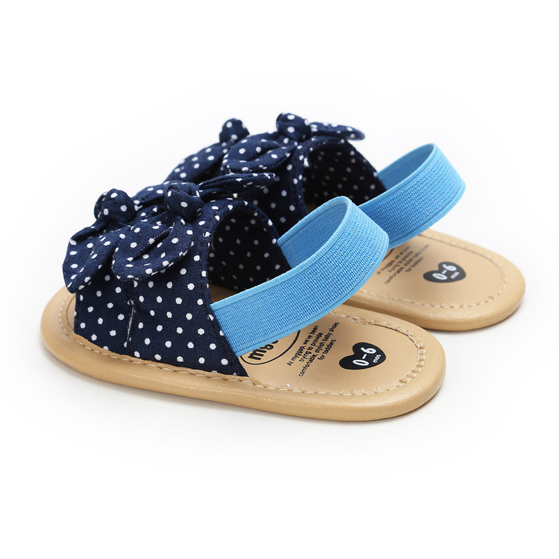 Spädbarn bebis flicka sandaler prinsessa prickiga plattor mjuka halkskyddade bomullssula sommar spjälsäng toddler sandaler  fd02897145