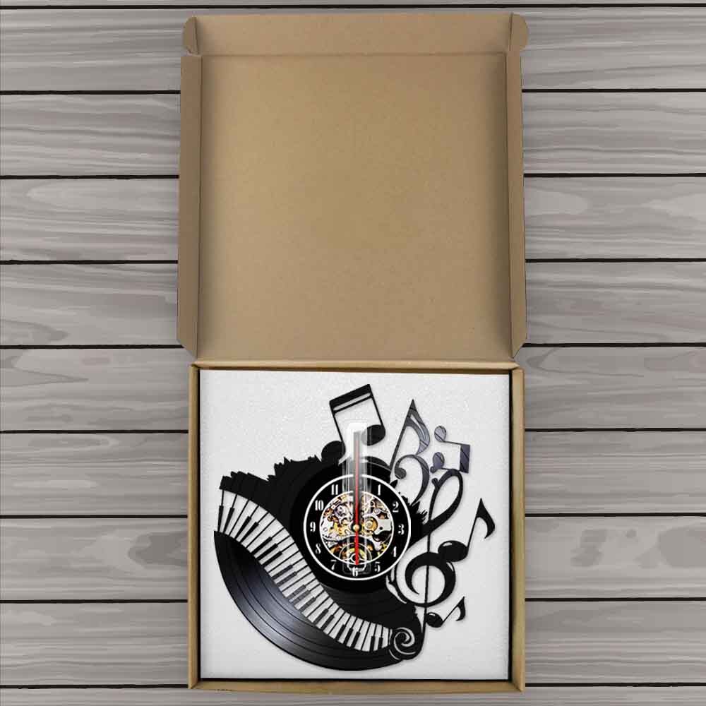 Piano Music Notes Gramophone Record Wall Clock Music Keyboard Vinyl Wall Light Musician Pianist Teacher