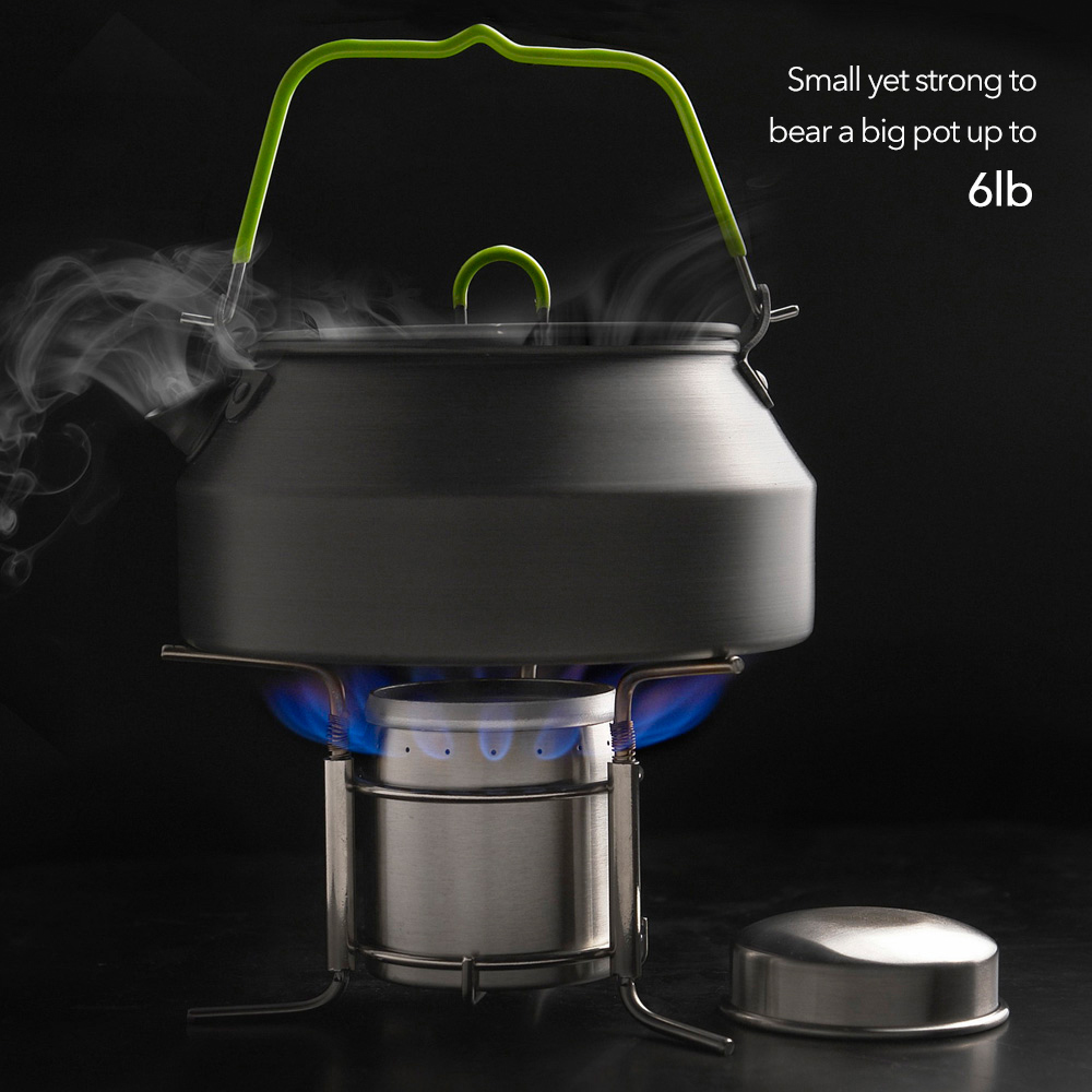 Camping Alcohol Stove Stainless Steel Outdoor Cooking Stove Folding Mini Spirit Cooker Picnic BBQ Cookout Stove Camping Cookware