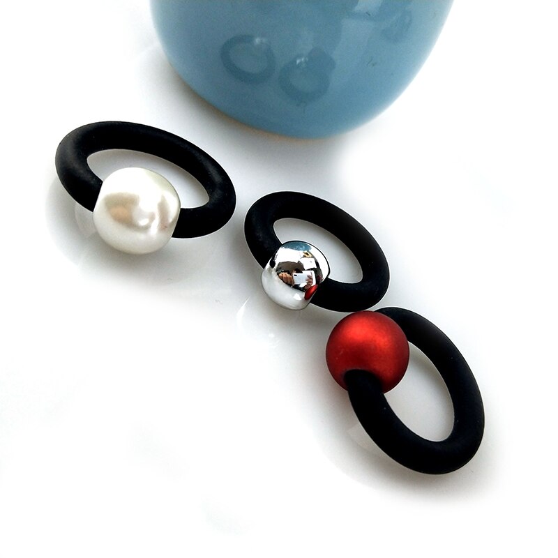 Ukebay Parel Ringen Mode Rubber Sieraden Elasticiteit Ring Vrouwen Lichaam Accessoires Eenvoudige Handgemaakte Sieraden