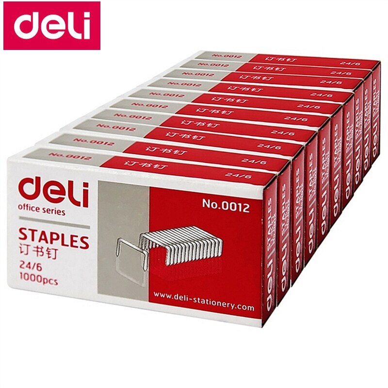 10000 pièces/lot charcuterie 0012 agrafes normales universelles 24/6 agrafes 12x6mm agrafes capacité 25 pages 70g papiers chine haut charcuterie