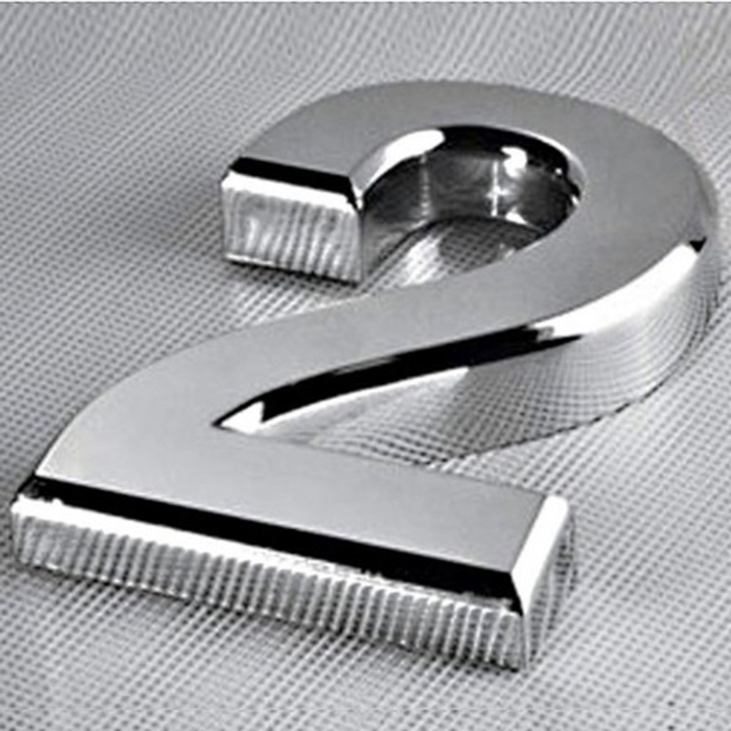 0-9 Number Wall Sticker 3D Self Adhesive Door House Numbers Sign Stickers Hotel Office Door Address Street Exterior House Number: 2