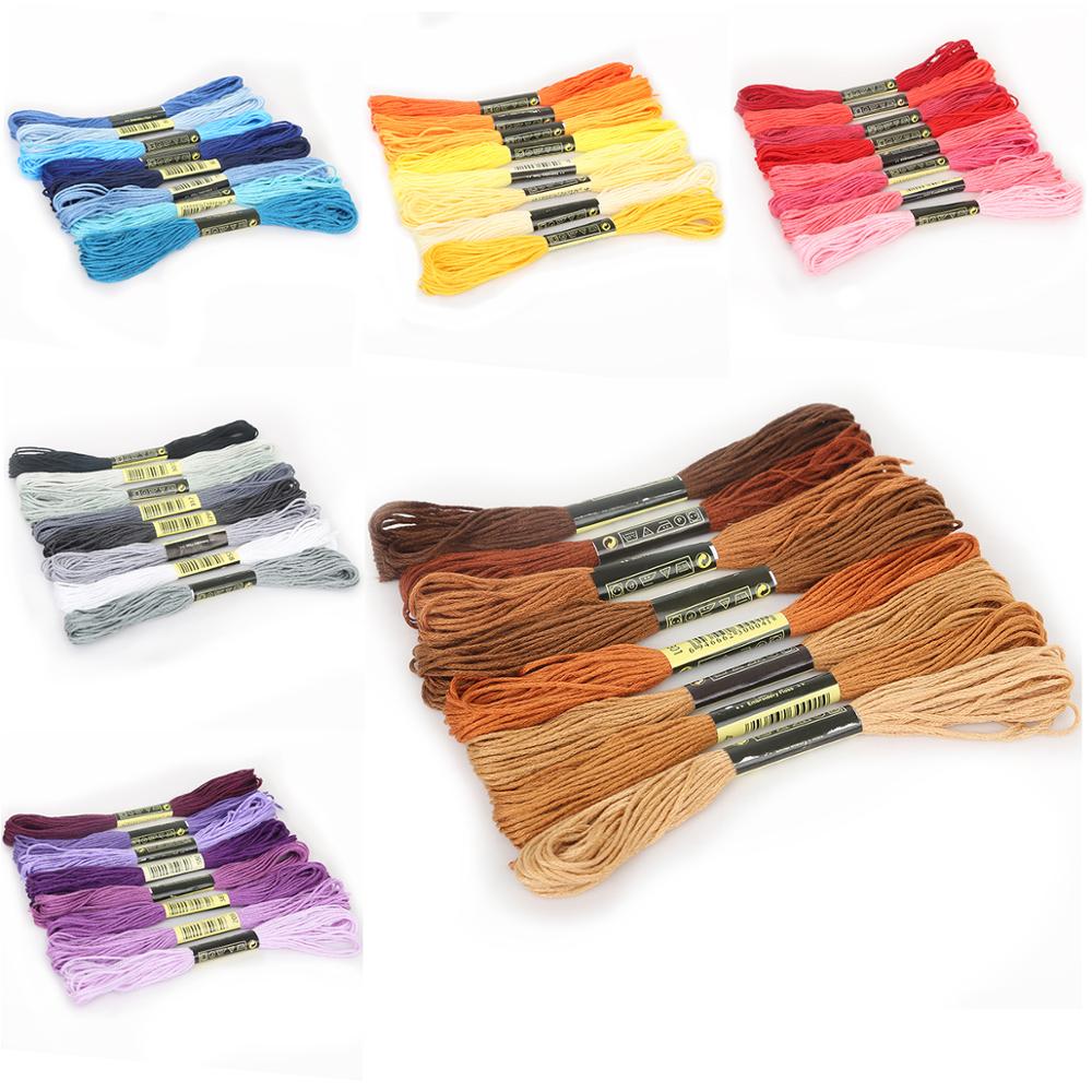 8pcs / bag per small bar 7.5m and Color cross stitch thread DIY clothing sewing supplies and fabrics