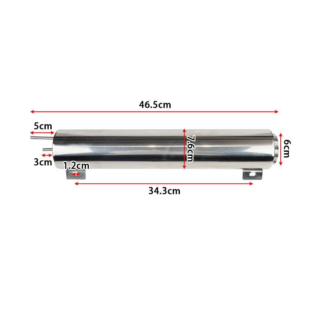 2 'x13'/3 'X10' Universal radiador refrigerante desbordamiento tanque de vómito de acero inoxidable pulido radiador refrigerante tanque de desbordamiento: Castaño