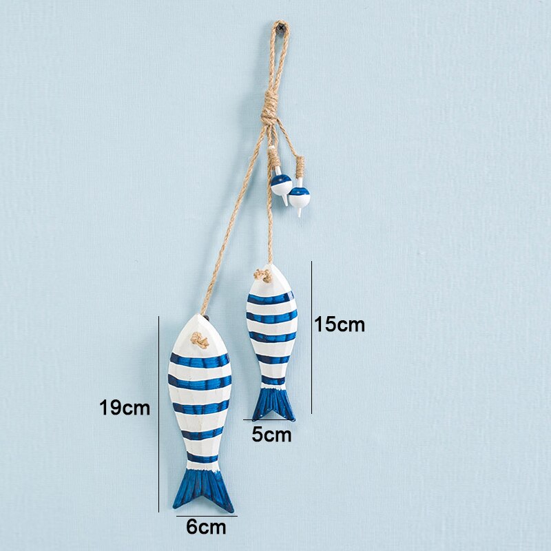 Natuurlijke Houten Vis Muur Opknoping Ornament Coastal Strand Hout Vis Decoratie Voor Thuis Muur Decor: F