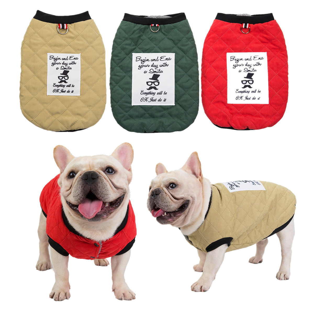 Animal de compagnie Bulldog loi combat Beijing Shar Pei chien coton manteau automne hiver épaissi 19 taureau Plaid coton manteau