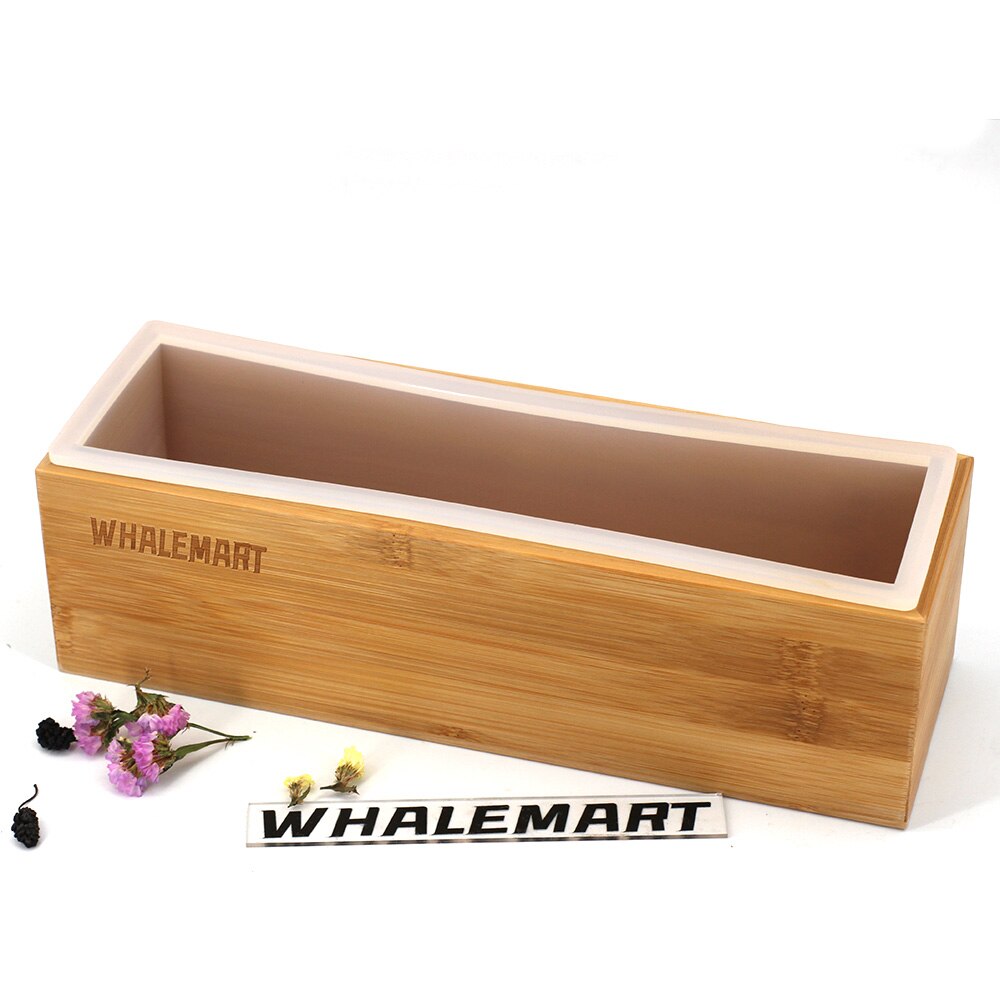 Rendering Silicone Mold Soap Making Supplies Set With Bamboo Box Partition For Handmade Soap Tools: Bamboo wooden box