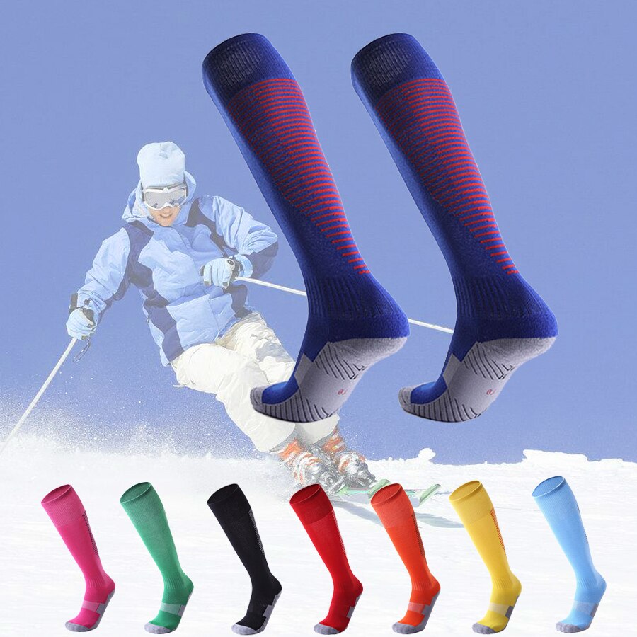 Wintersport skisokken heren dames thermische ski lange sokken outdoor mtb fietsen hardlopen voetbal kousen zwart rood