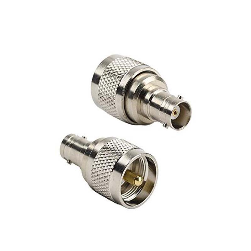 Adaptador Coaxial RF BNC A UHF - 2 Unidades, Latón, 50 Ohmios, Para Radio/antena