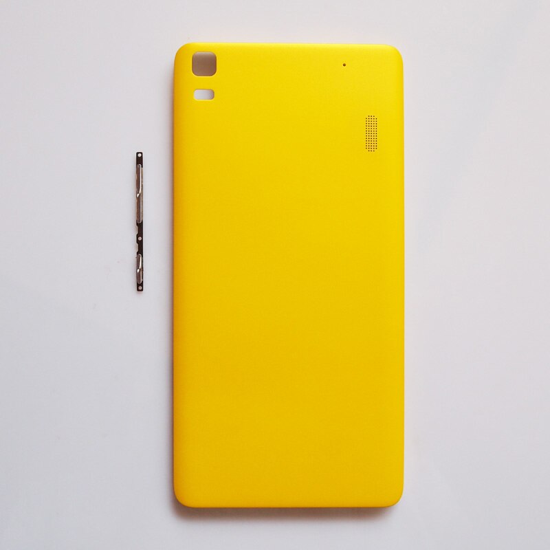 BaanSam nueva puerta de la batería cubierta trasera funda carcasa para Lenovo K3 nota K50-T5 A7000 con botones de volumen de energía: Amarillo