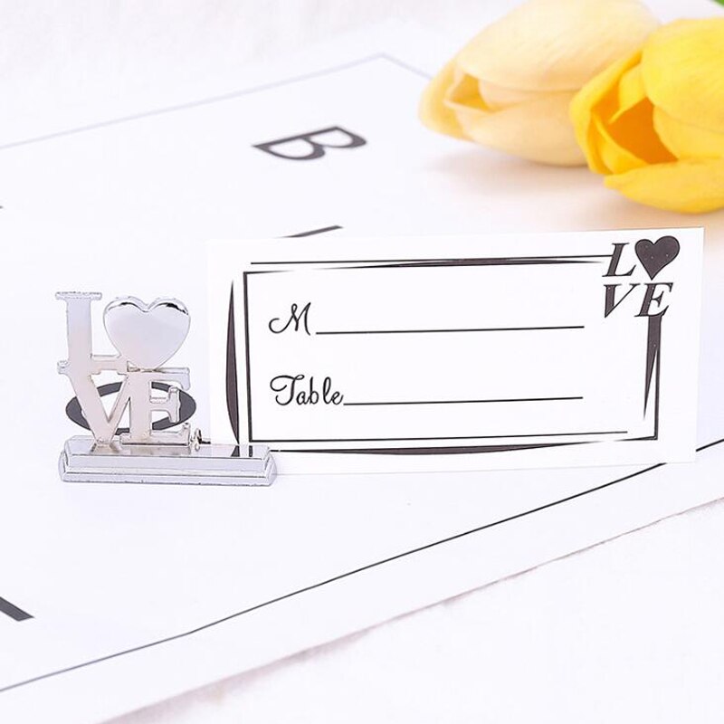 20 unids/lote Clip de asiento corazón amor velero aleación asiento Clips favores para decoraciones de boda