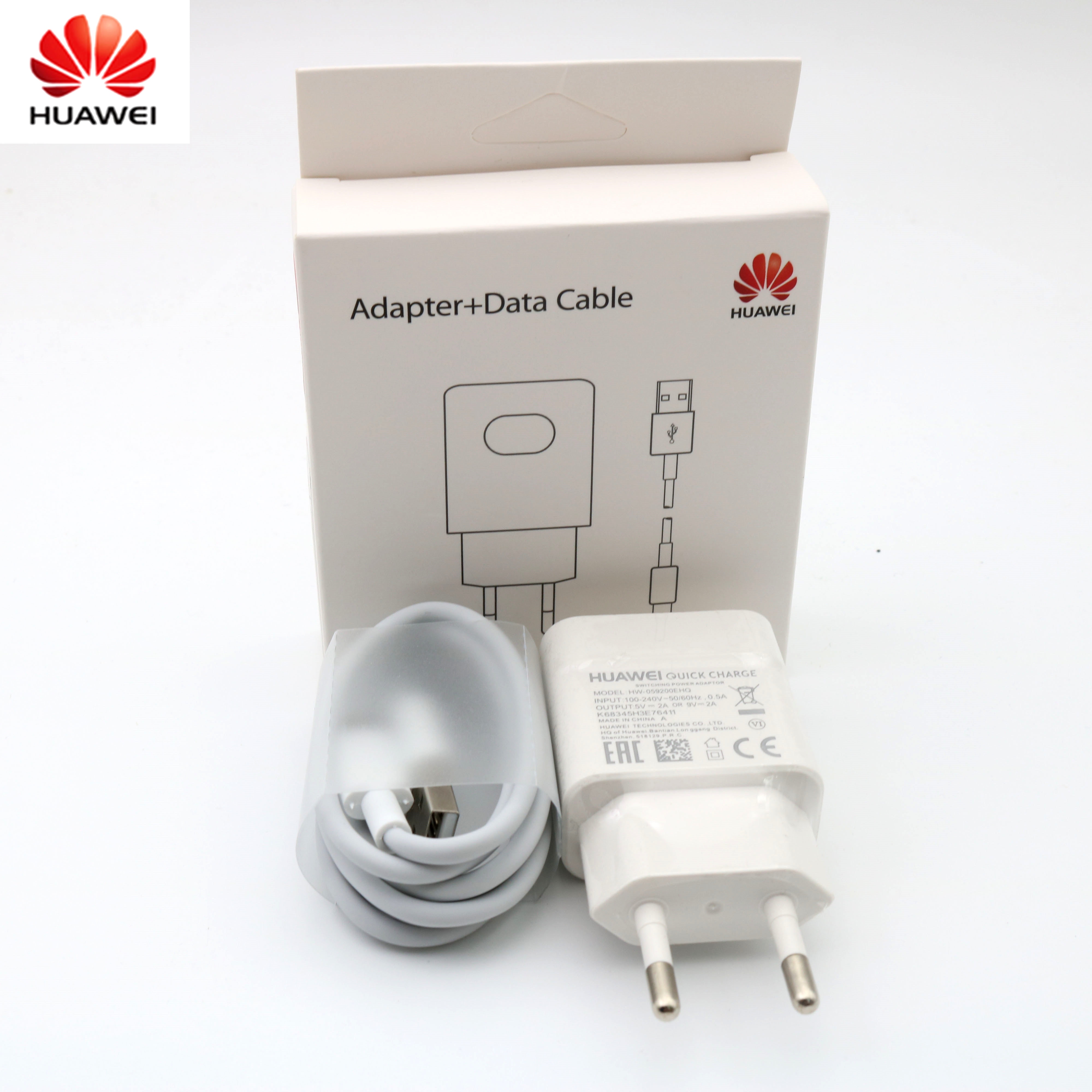 Huawei 9V2A cargador rápido adaptador de carga tipo-C para nova 3i 2i honor 8x p7 p8 p9 p10 lite mate 7 8 9 10 p9 P8: EU Charger Ste Box