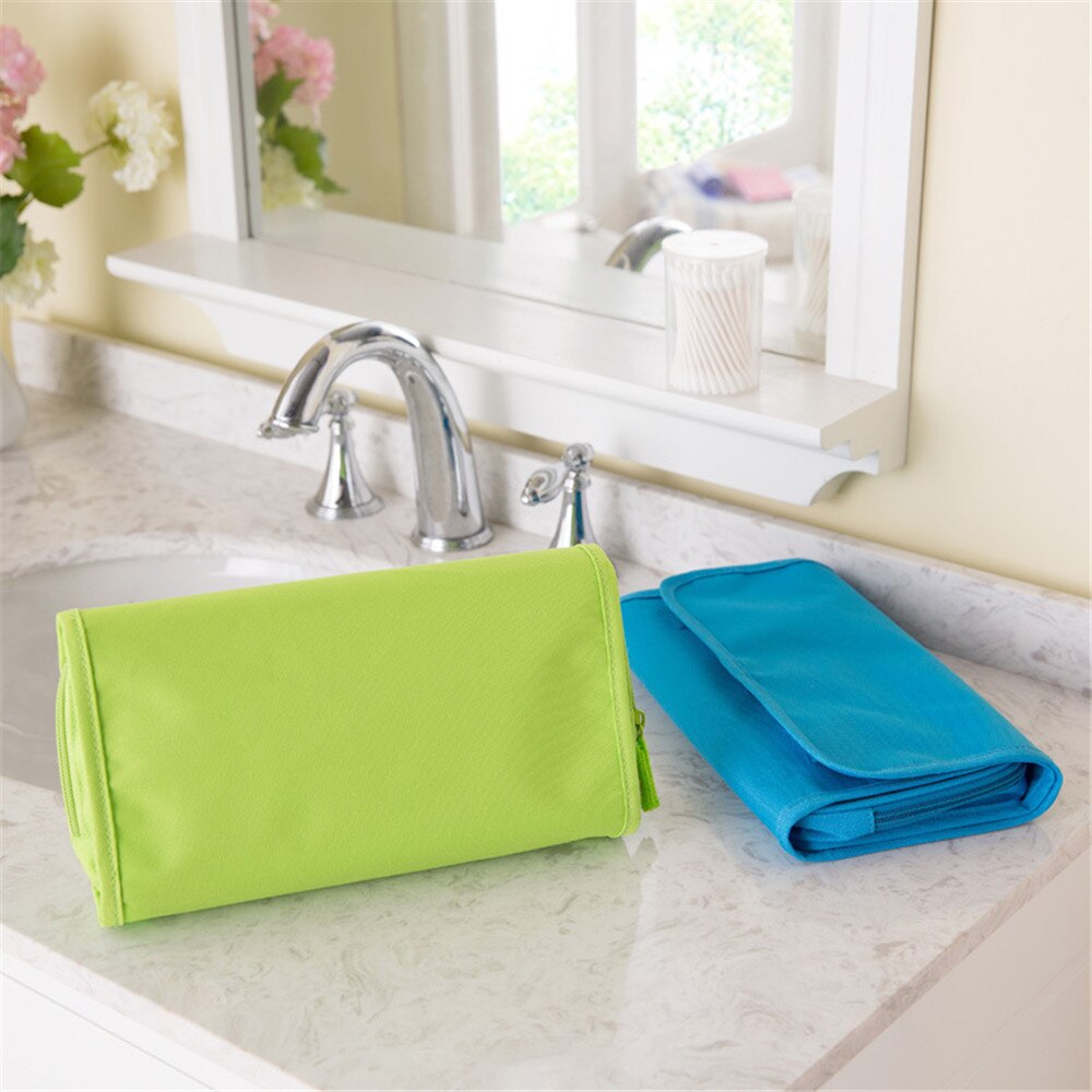 Hanging Travel Cosmetic Toiletry Bag Women Cosmetic Organizer Pouch Hanging Wash Bags Travel Polyester Zipper Cosmetic Case