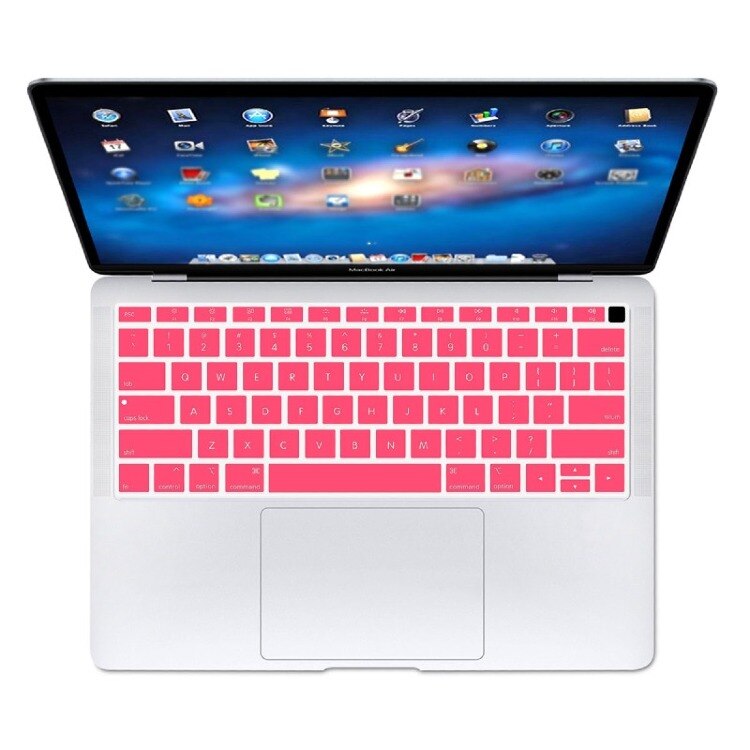 HRH Waterproof Silicone Backlit Glow in the Dark Laptop Skin English Keyboard Cover Skin for MacBook Newest Air 13" A1932: Pink