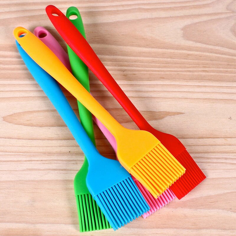 Pincel de silicona multicolor para repostería, pinceles para aceite, pinceles para barbacoa, limpieza para pasteles, pan, mantequilla, utensilios para hornear, herramientas de seguridad para la cocina 21*3cm