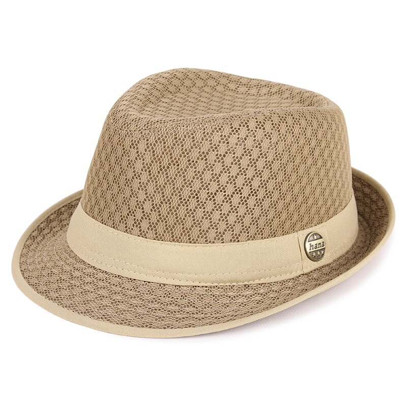 Män och kvinnor utomhus andningsbar mesh solhatt vuxen sommar plus size fedora hattar 56-58cm 58-60cm: Kaki / 58-60cm