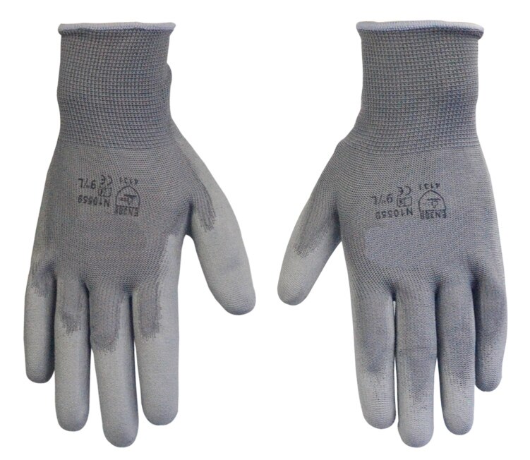 Guantes de seguridad antiestáticos ESD, guante de nailon gris con palma de poliuretano PU sumergido, guante de trabajo antiestático