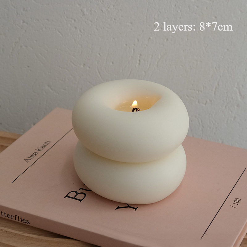 Velas de aromaterapia con círculos de Donut, velas creativas para el hogar, decoración del hogar, dormitorio, sin llama, de cumpleaños romántico, cera: Uva