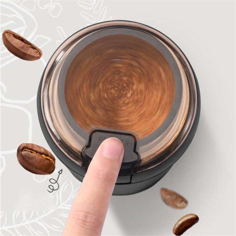 Elektrische Koffiemolen Zout Peper Bonen Kruiden Moer Zaad Koffieboon Grinder Met Rvs Blade Koffie Machine 150W