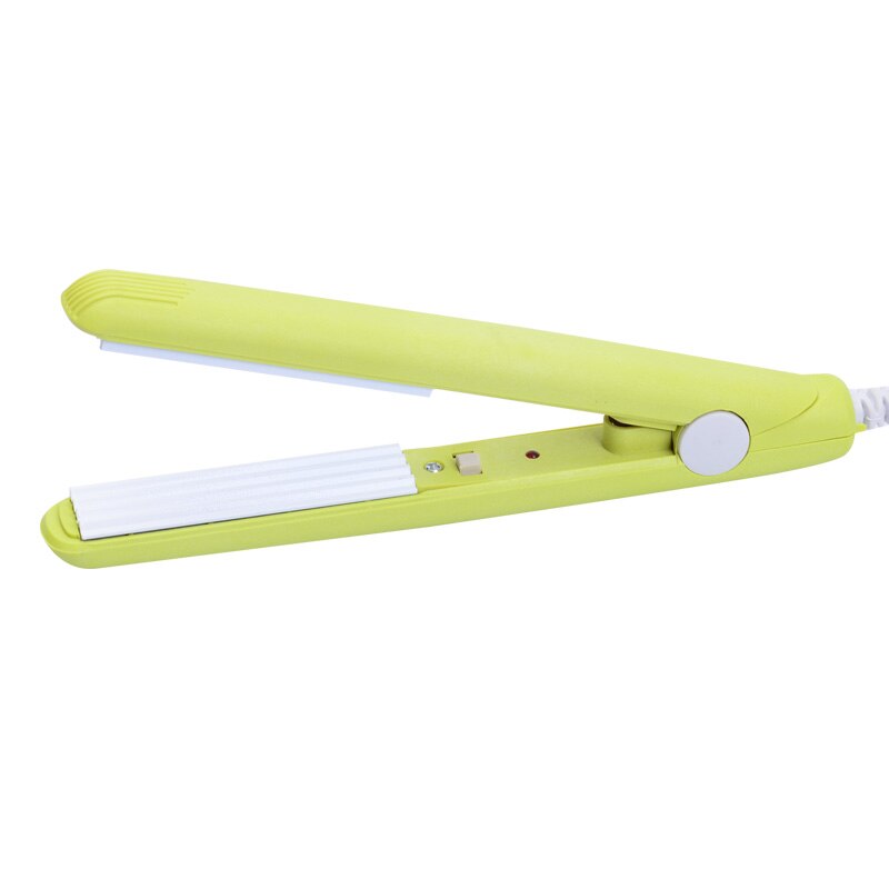 Mini plancha de pelo electrónica plancha de cerámica plancha de hierro corrugado rizador de pelo herramientas de estilismo Multicolor: Yellow Curly