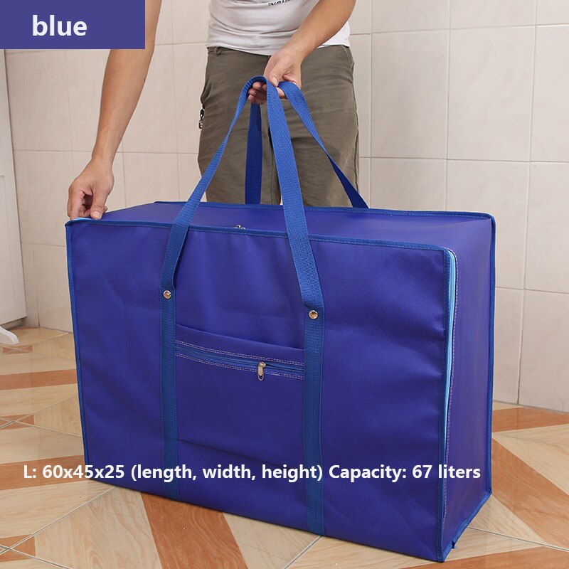 Extra Large Waterproof Thickening Moving Bag Oxford Woven Bag Large Capacity Luggage Bag Pack Aviation bag: blue  L