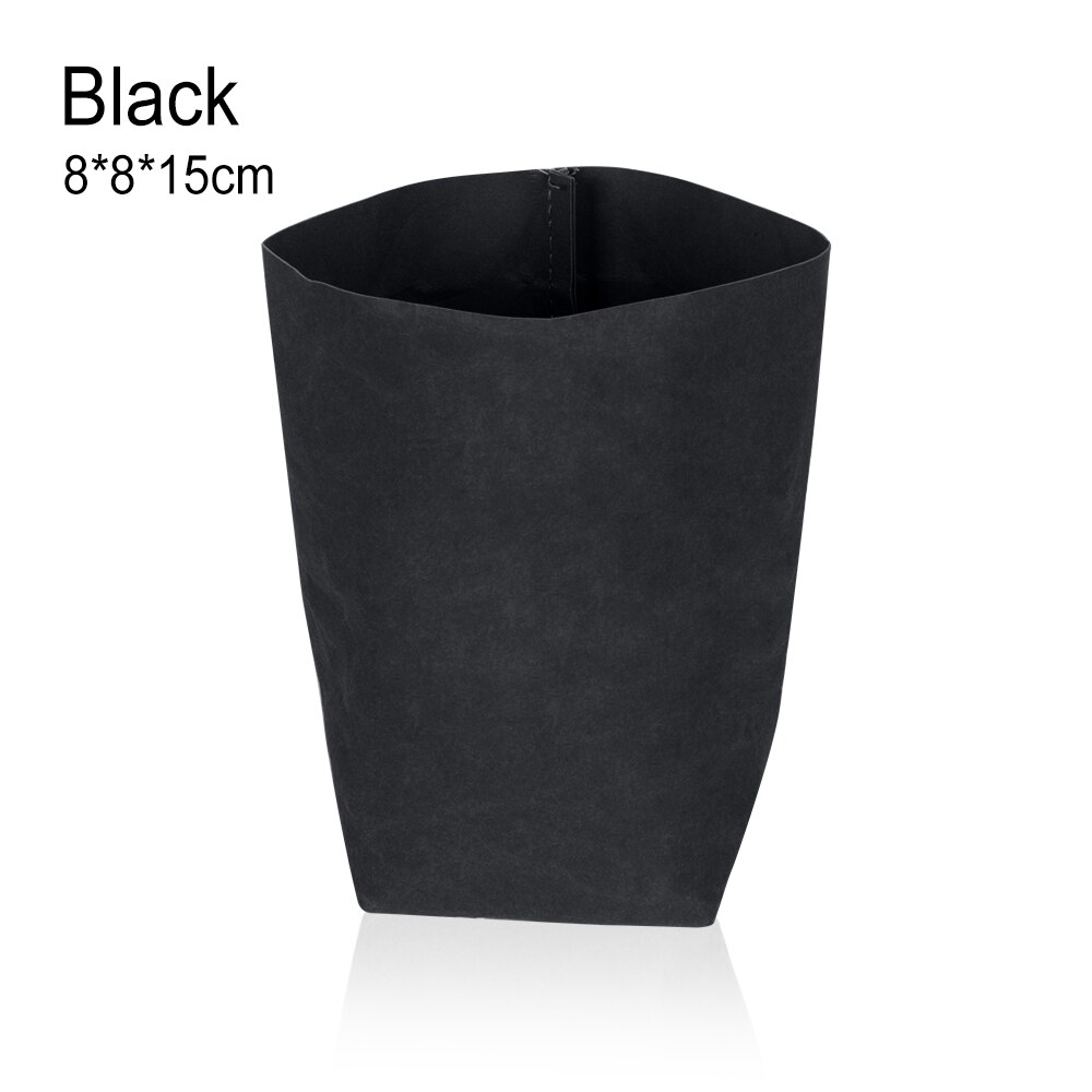 1PC nordisch Stil Schichten Doppel Kraft Papier Vase Dekoration Künstliche Blume Vase Blumentopf Wohnkultur Getrocknete Pflanze korb: Stil2-Schwarz