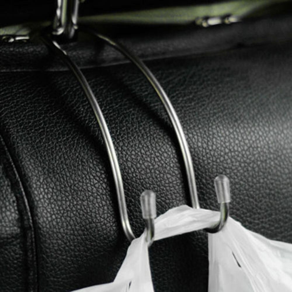 Colgador de Metal multifuncional para reposacabezas de asiento de coche, gancho para bolsa, soporte para bolsa, tela para bolso, almacenaje de alimentos, Clip, percha de ropa para coche