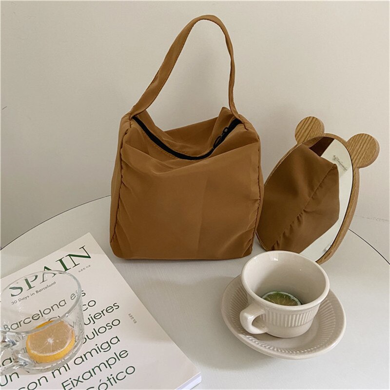 Women's Student Versatile Lightweight School Bags Large Capacity Tote Bag Shoulder Bag Shopping Bag