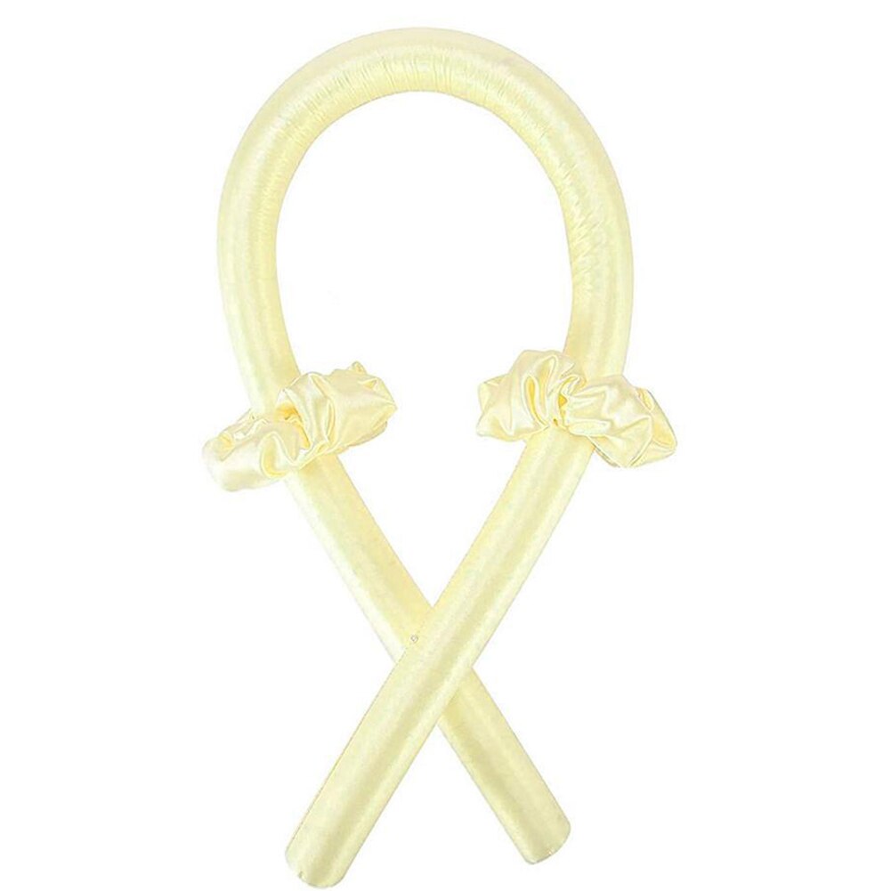 Heatless Curling Rod Headband No Heat Curls Ribbon Hair Rollers Sleeping Soft Headband Hair Curlers Ribbon Hair Styling Tools: Yellow  style1
