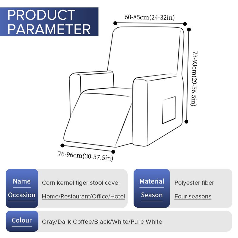5- kleurige gebreide elastische, volledig beschermende stoelhoes met molenpatroon, stoelhoes voor fauteuil, massagestoel, relaxfauteuilhoes