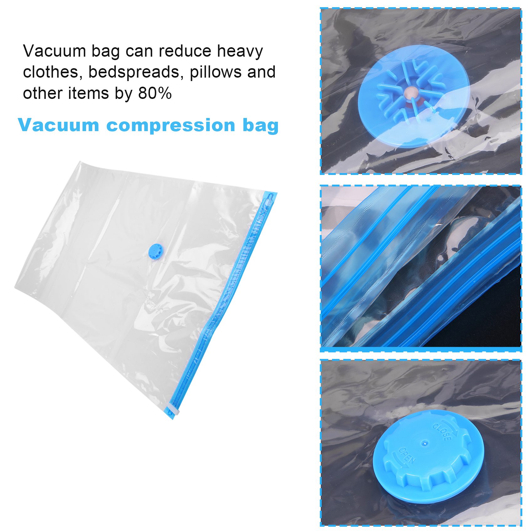 M12k- støvsugerposer, 10 stk. sæt, 2 størrelser, 6 stk. 40 x 60 og 4 stk. 60 x 80, robust til opbevaring af tøj, dyner og sengetøj. støvsuger