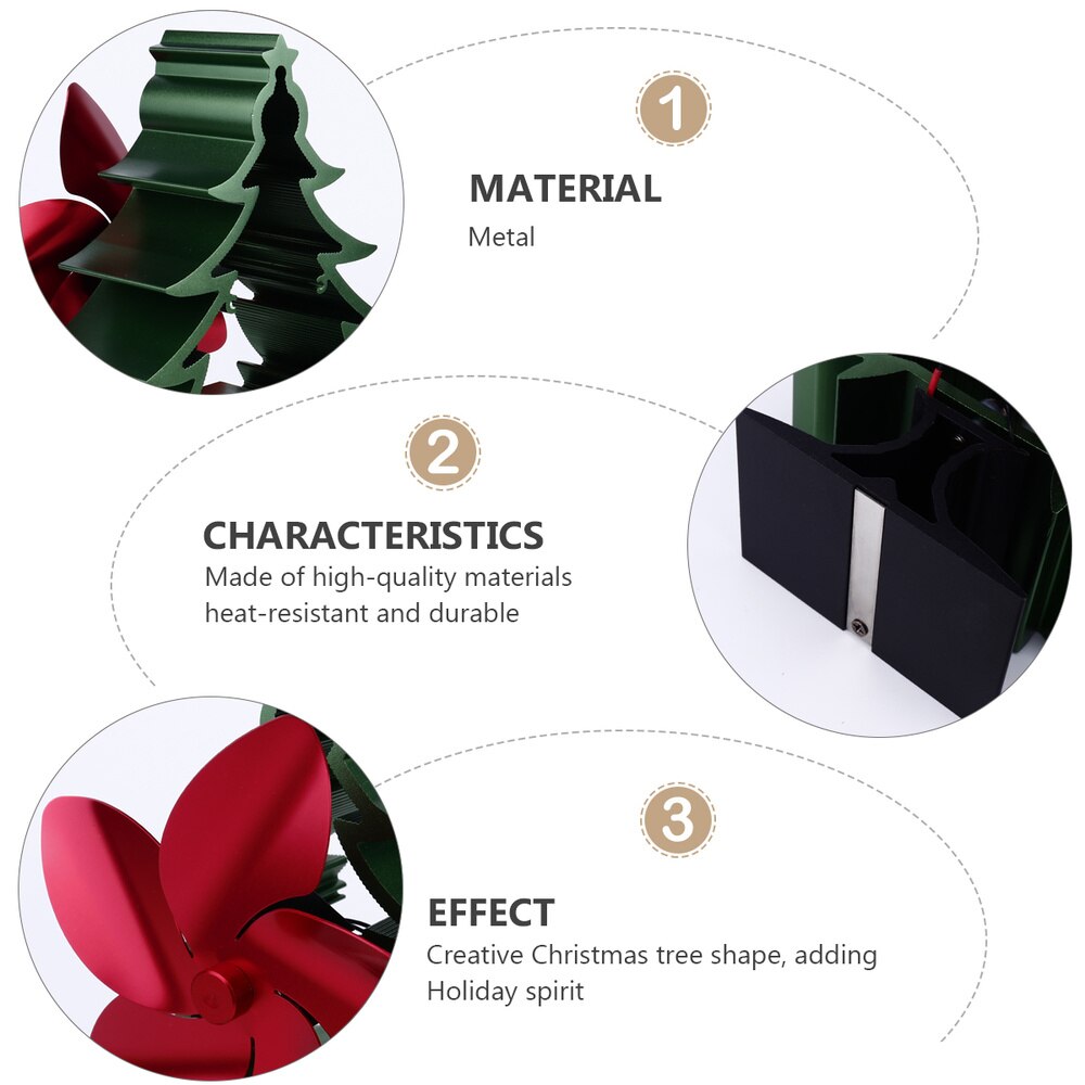 Christmas Tree Shaped Fan Fireplace Fan Thermal Power Fan Heat Energy Drive Fan