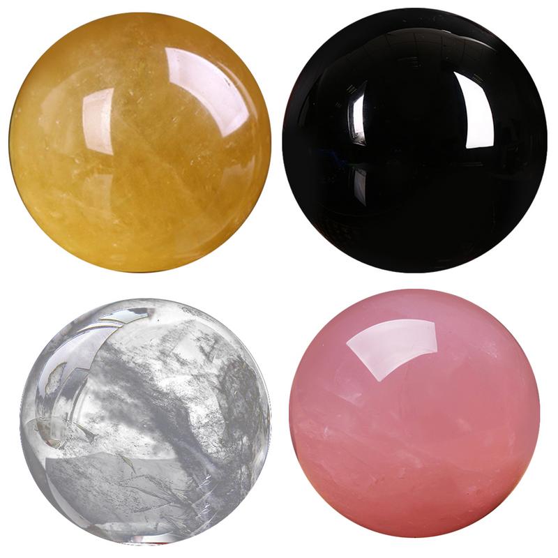 3 cm klare naturlige kvarts krystal kugle kugler sort obsidian kugle krystalkugle hjem dekoration håndværk 4 farver til rådighed