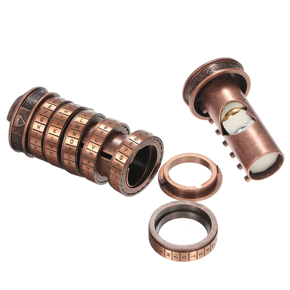 DaVinci Code Lock Toys Metal Cryptex Locks Retro Wedding Valentine's Day Letter Password Cylinder Escape Chamber Props