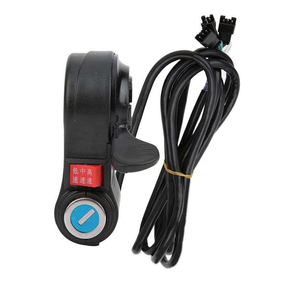 Electric Bike Thumb Throttle Switch with Lock Electric Bicycle Accelerator Motor Throttle E-bike Conversion Kit