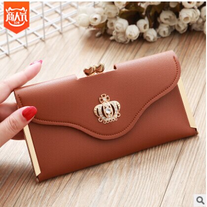 solid Women Lady Clutch Leather Wallet Long Card Holder Phone Bag Case Purse Handbag: 3