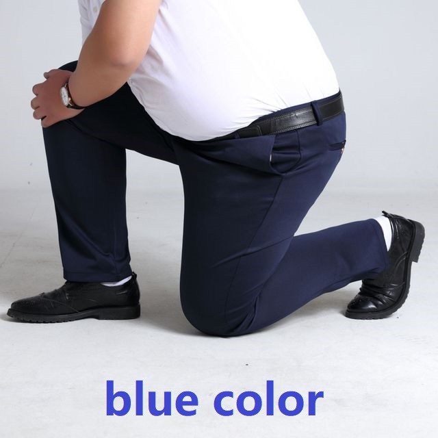 Stor størrelse stor 7xl 8xl 9xl dressbukser menn enkle dressbukser høstblå 10xl formelle dressbukser elastisitet rette bukser 54: Blå / 10xl