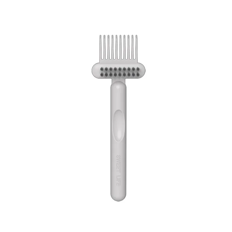 2In1 Comb Cleaning Brush Hairbrush Cleaner Rake Comb Embedded Tool Mini Hair Dirt Remover For Removing Hair Dust Home Salon Use: GRAY