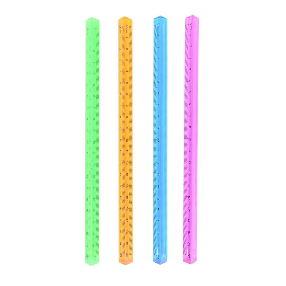 Synthetic Quartz metal scale colorful 20cm aluminum triangular scale ruler Random Color