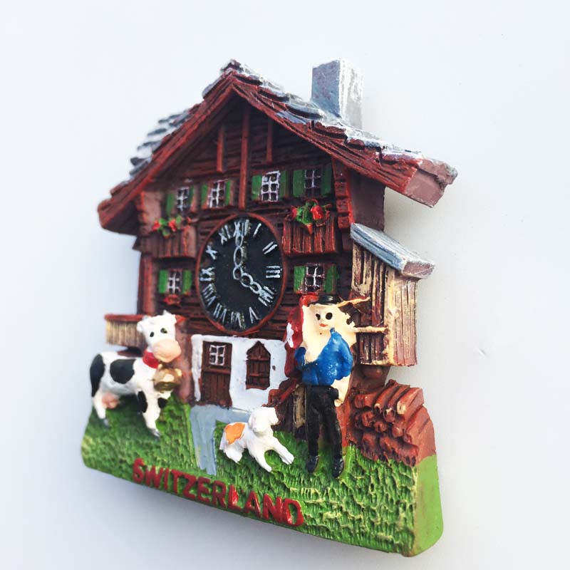BABELEMI 3D Zwitserland Reizen Toeristische Souvenirs Koelkast Magneten Leuke Koekoeksklok Koelkast Magneet Woondecoratie