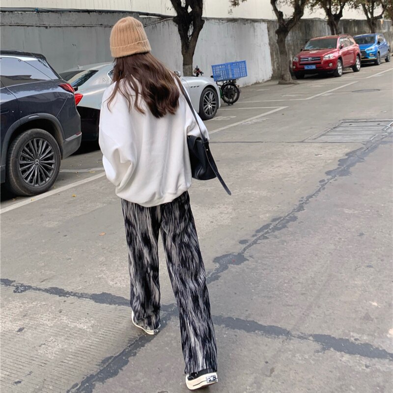 Sleep Bottoms Women Printing and Dyeing Harajuku Loose Lounge Wear Nighty Stylish Popular Homewear Soft Oversized Spring College
