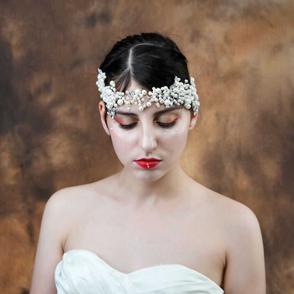 wedding hair accessories bridal hair flower hair piece Bridesmaid hair comb pearl hair clip Silver rhinestones hair jewelry