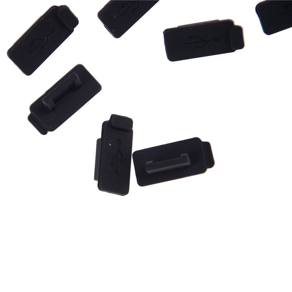 10pcs PC Laptop USB Plug Cover Stopper Soft Dust Cap USB 2.0 3.0 Interface Prevent Rust Dust Plug Black Silicone