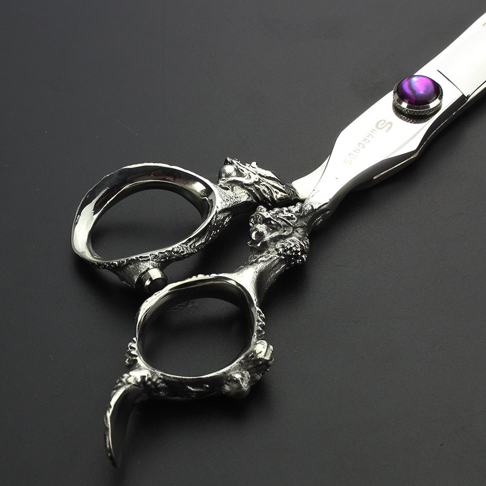7 8 inch hairdressing cutting scissors high end purple jewel shape haircut scissors hair salon scissors tools makas