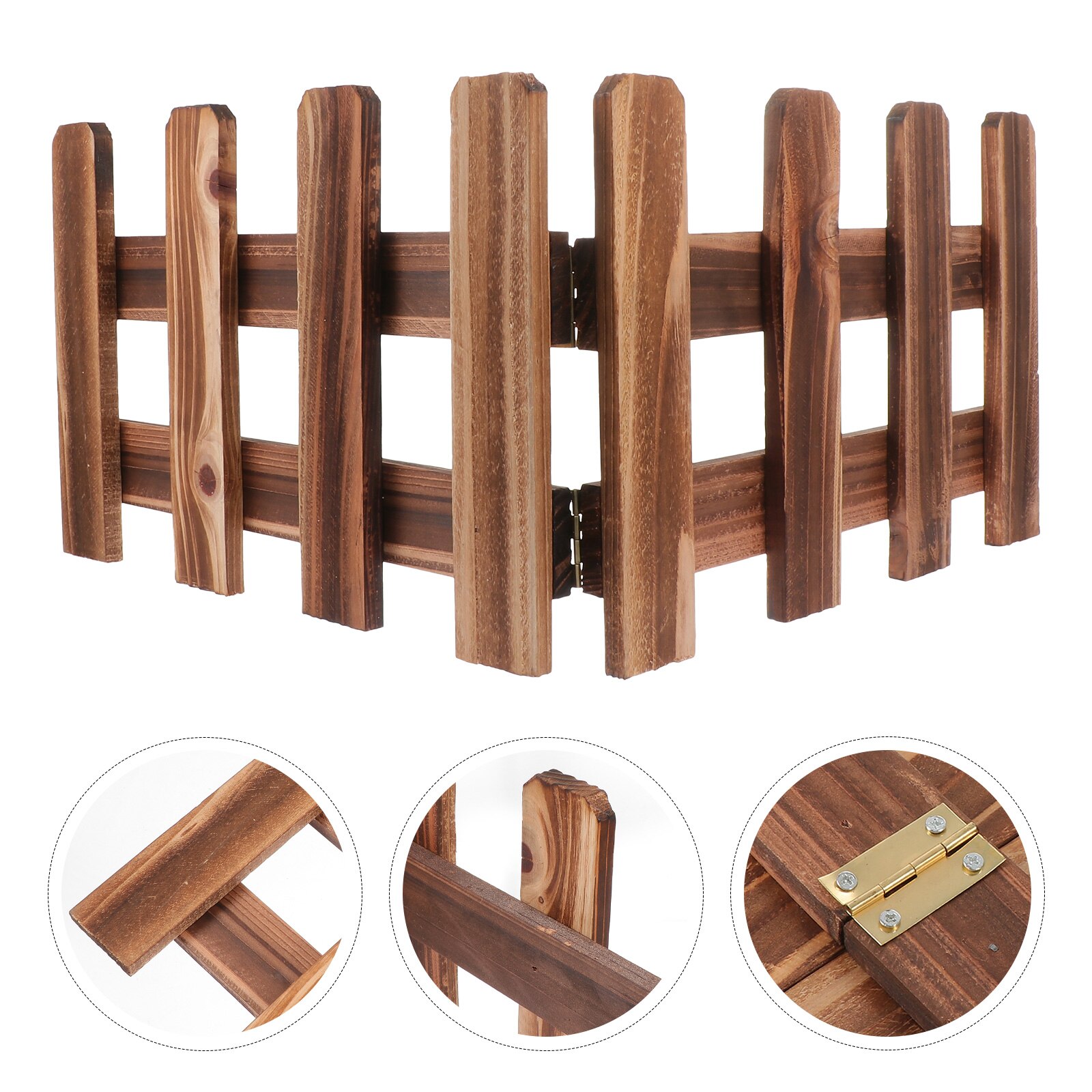 1pc Outdoor Yard Wooden Fence Decorative Yard Fence Garden Grass Fence