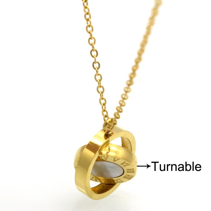 Witte zwarte schelp hanger ketting zwart-wit dubbelzijdige schelp romeins numeriek draaibare ketting